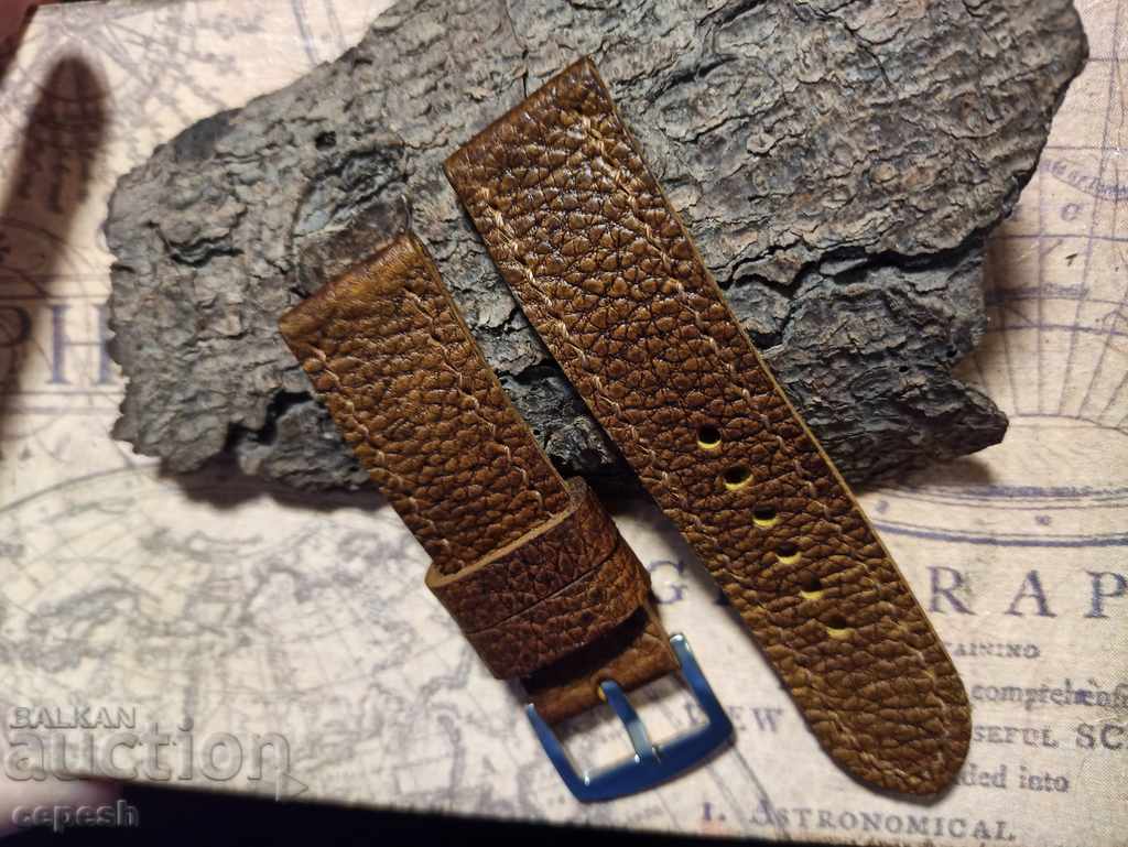 Auction Leather watch strap 24mm Genuine leather by hand 821 Auction Leather watch strap 24mm Genuine leather by hand 821