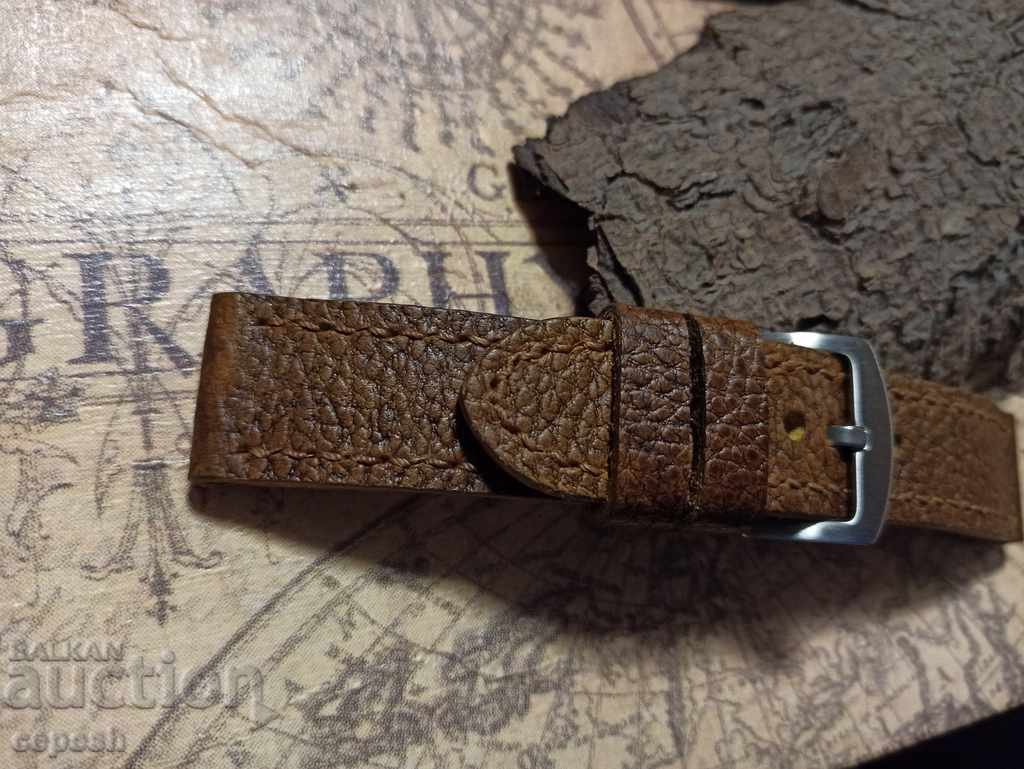 Delivery of Leather watch strap 24mm Genuine leather by hand 821 Delivery of Leather watch strap 24mm Genuine leather by hand 821