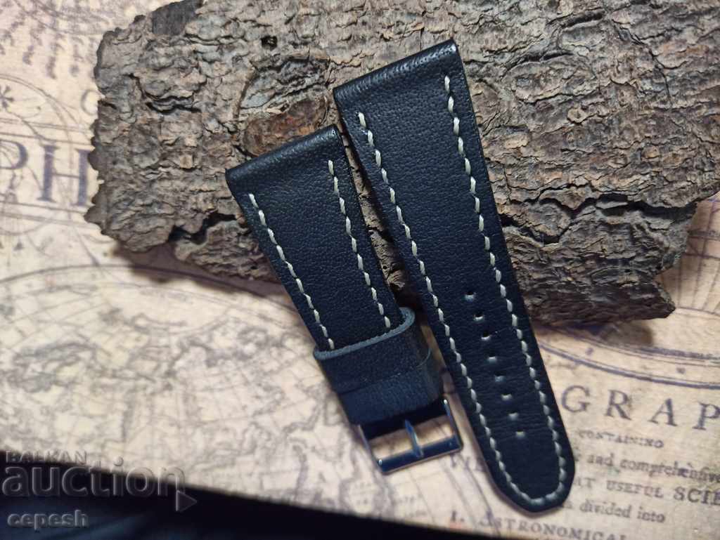 Licitație Curea de piele pentru ceas 26mm lucrata manual 820 Licitație Curea de piele pentru ceas 26mm lucrata manual 820