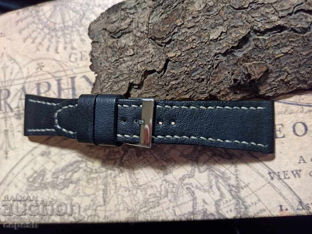 Curea de piele pentru ceas 26mm lucrata manual 820 - 5 Curea de piele pentru ceas 26mm lucrata manual 820 - 5