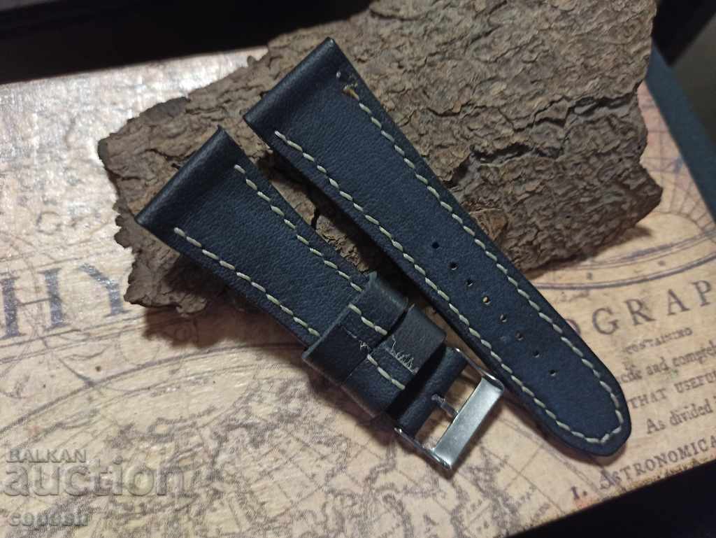 Curea de piele pentru ceas 26mm lucrata manual 820 - 7 Curea de piele pentru ceas 26mm lucrata manual 820 - 7