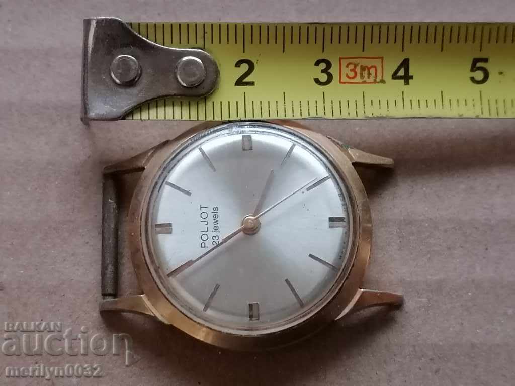 Auction Wristwatch Flight with gilding, second hand, WORKS Auction Wristwatch Flight with gilding, second hand, WORKS