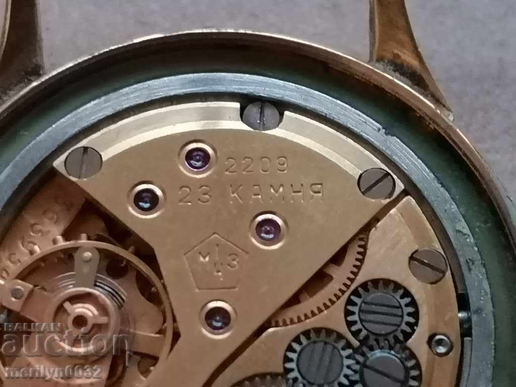 Wristwatch Flight with gilding, second hand, WORKS - 7 Wristwatch Flight with gilding, second hand, WORKS - 7