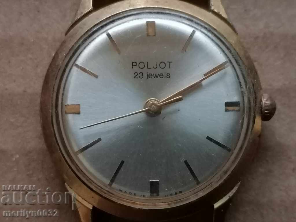 Wristwatch Flight with gilding, second hand, WORKS Wristwatch Flight with gilding, second hand, WORKS