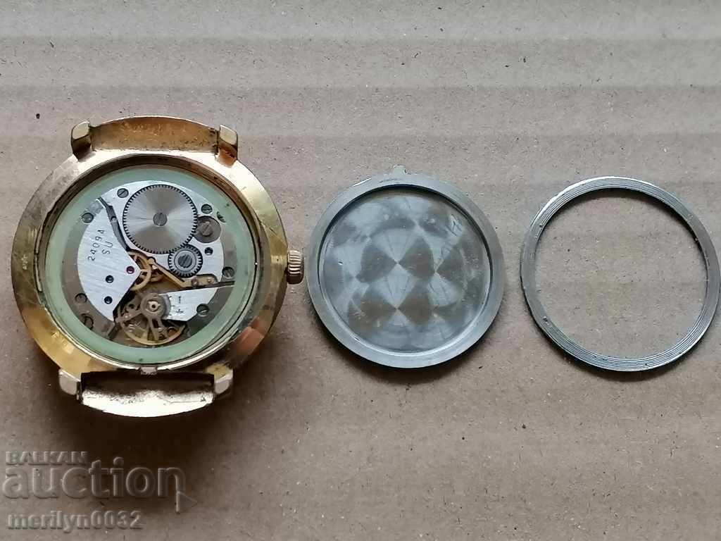 Auction Wrist watch Vostok with gilding 10 mick second hand, WORKS Auction Wrist watch Vostok with gilding 10 mick second hand, WORKS
