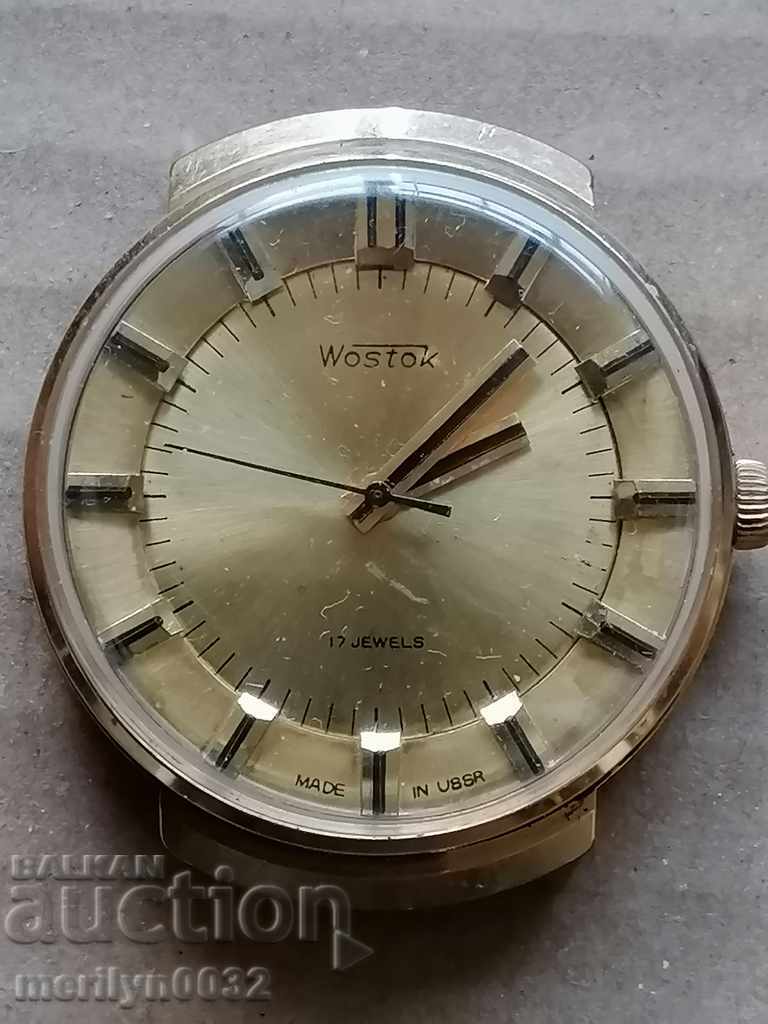 Wrist watch Vostok with gilding 10 mick second hand, WORKS