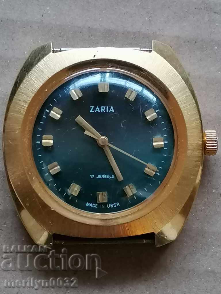 Wrist watch Zarya with gilding 10 mik second hand, WORKS Wrist watch Zarya with gilding 10 mik second hand, WORKS
