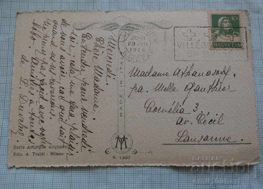 Auction Old card - 1926 with the Swiss brand Auction Old card - 1926 with the Swiss brand