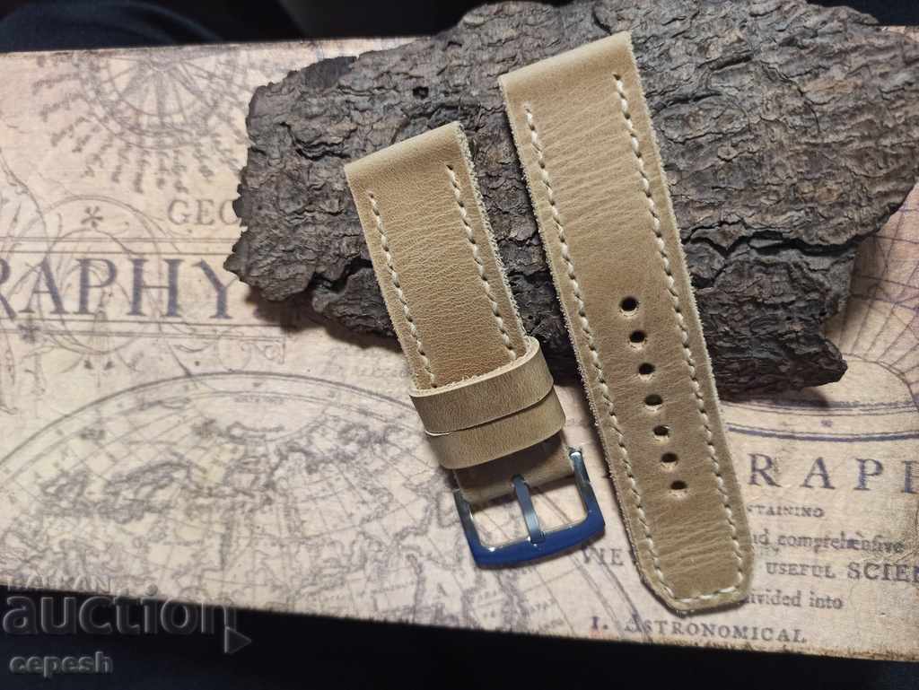 Auction Leather watch strap 26mm Genuine leather by hand 841 Auction Leather watch strap 26mm Genuine leather by hand 841