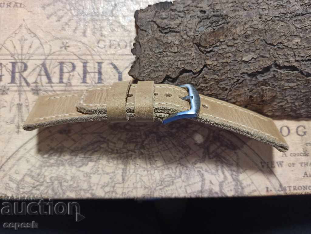 Leather watch strap 26mm Genuine leather by hand 841 - 6 Leather watch strap 26mm Genuine leather by hand 841 - 6