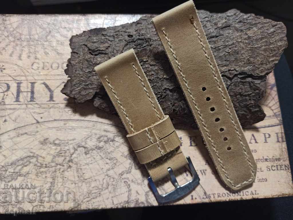 Leather watch strap 26mm Genuine leather by hand 841 - 7 Leather watch strap 26mm Genuine leather by hand 841 - 7