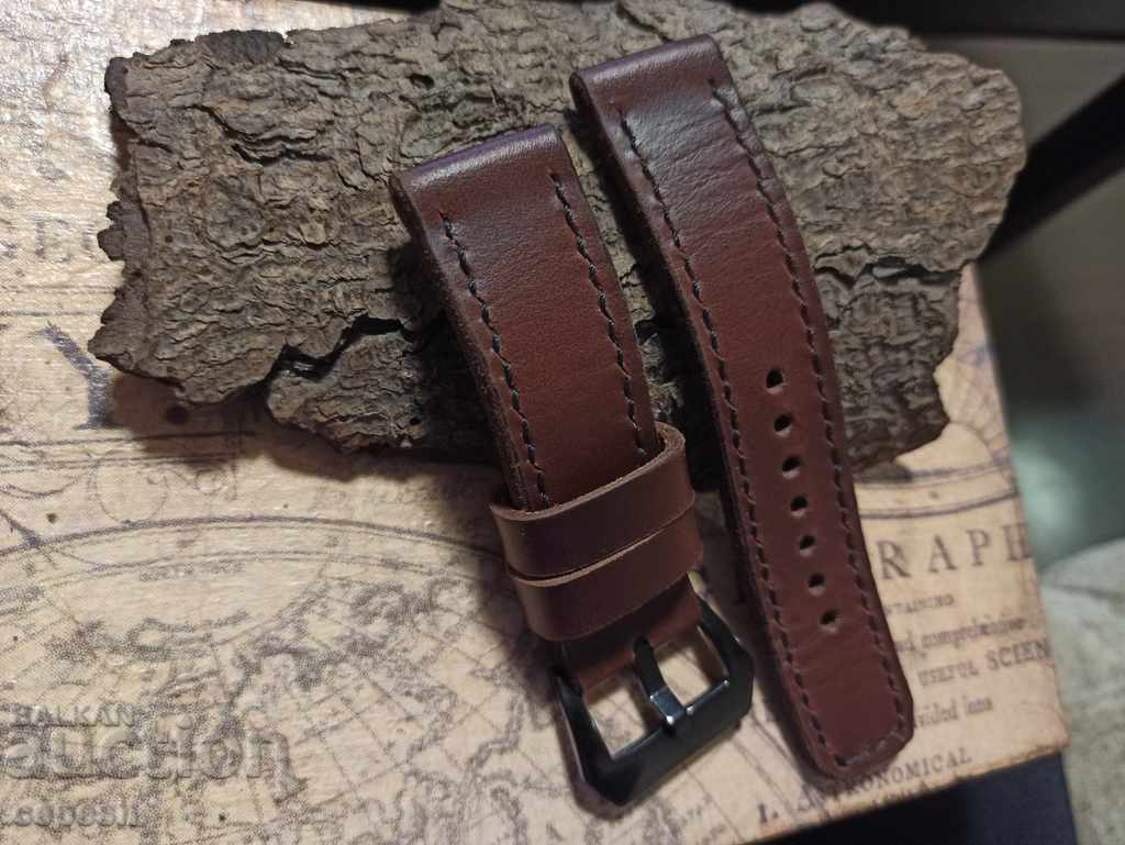 Leather watch strap 24mm Genuine leather by hand 842 with price 45.00 BGN | € 23.01 Leather watch strap 24mm Genuine leather by hand 842 with price 45.00 BGN | € 23.01