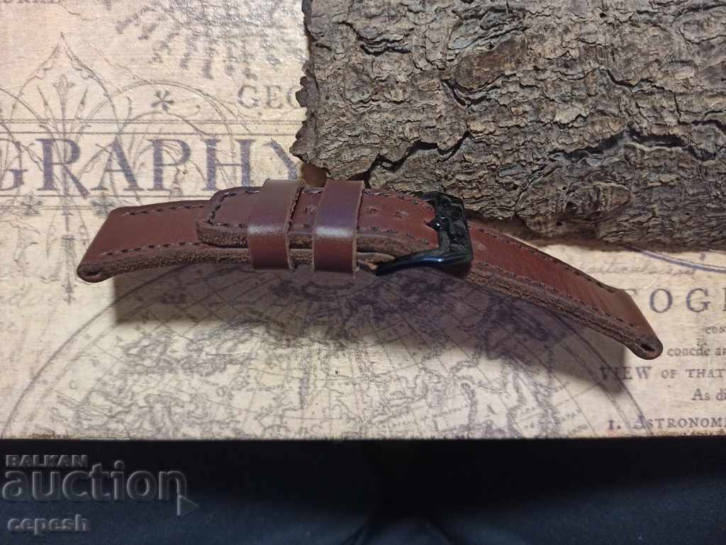 Leather watch strap 24mm Genuine leather by hand 842 - 6 Leather watch strap 24mm Genuine leather by hand 842 - 6