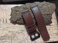 Leather watch strap 24mm Genuine leather by hand 842