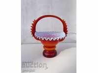 Vintage glass basket №1877
