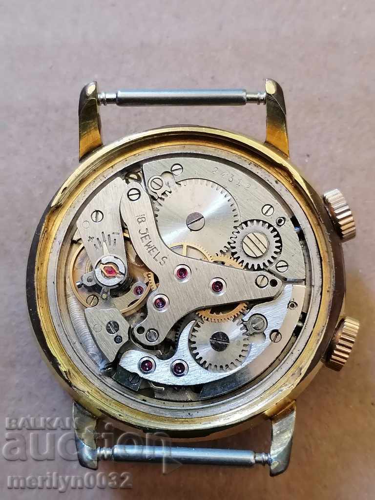 Wristwatch Flight with gilding 20 mik second hand, WORKS - 6 Wristwatch Flight with gilding 20 mik second hand, WORKS - 6