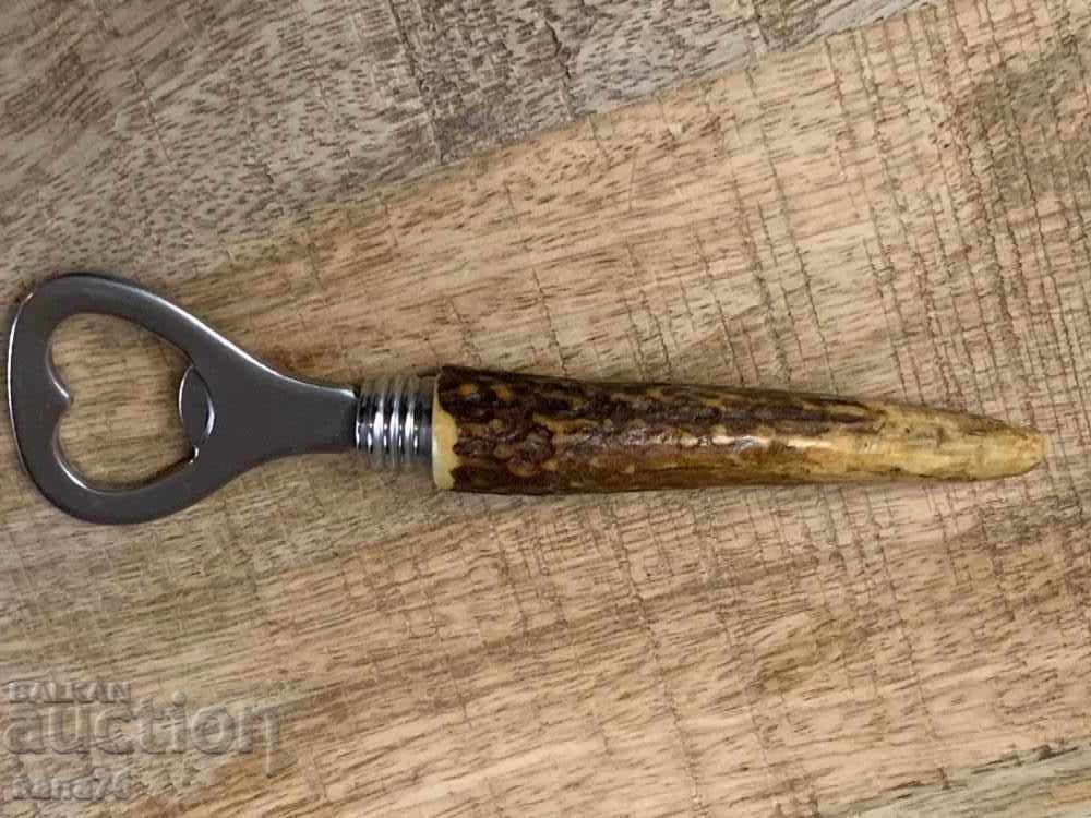 Old, retro, vintage opener with horn handle - 5 Old, retro, vintage opener with horn handle - 5