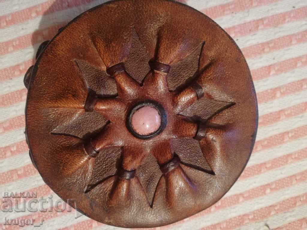 Old leather jewelry box. Old leather jewelry box.