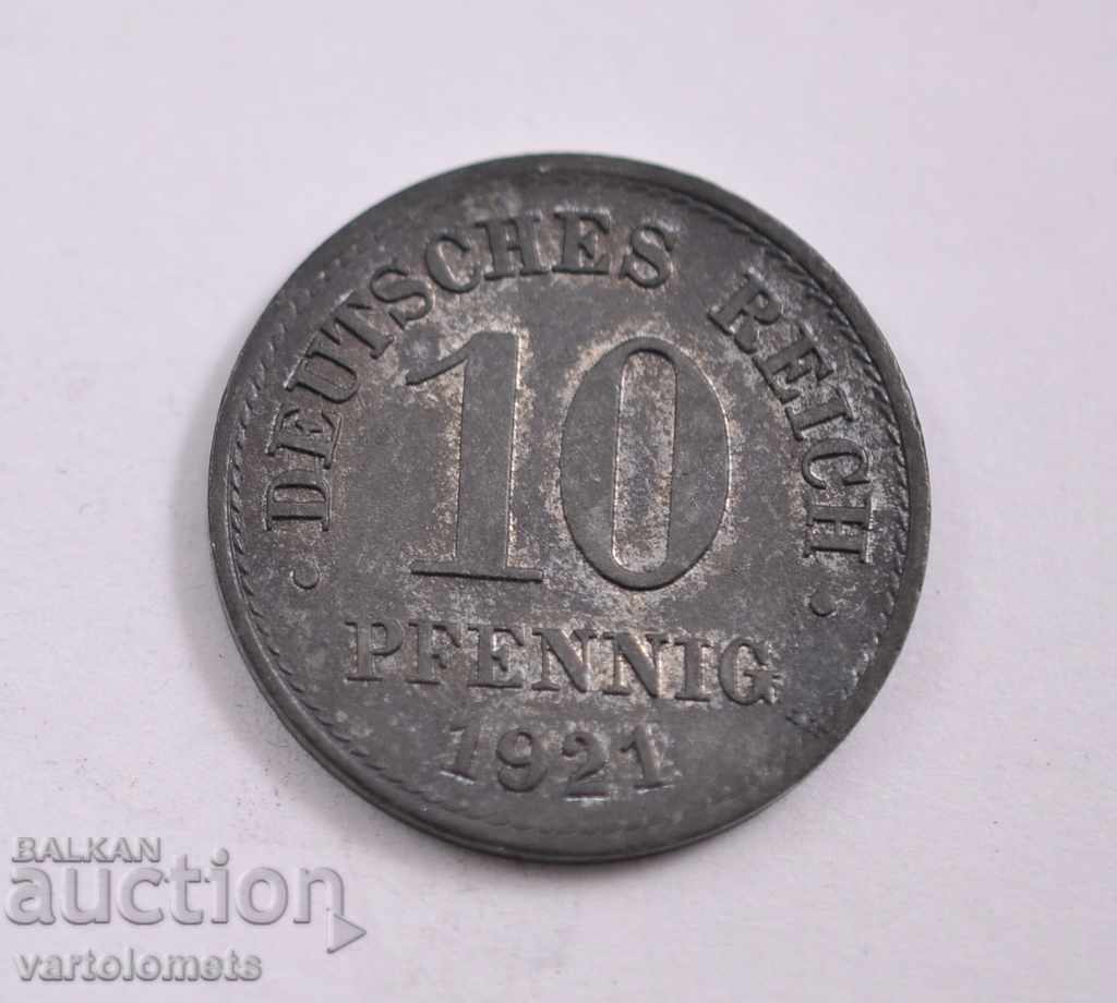 10 ПФЕНИГА PFENNIG  1921 - Германия
