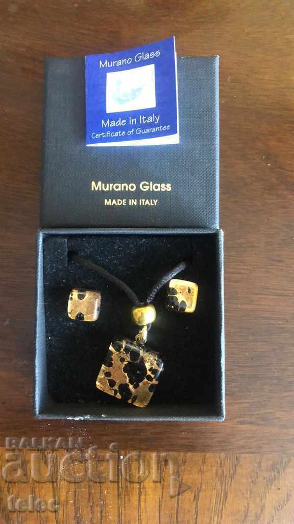 Σετ κολιέ και σκουλαρίκια Murano - καινούργιο