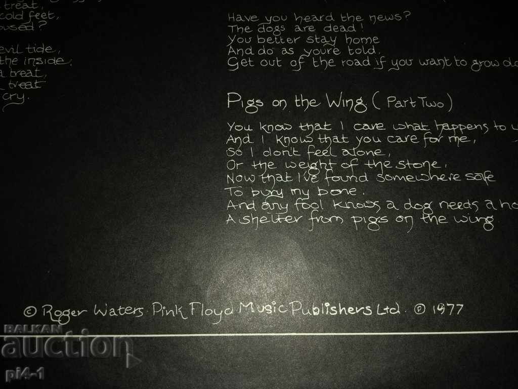 Auction PLATE PINK FLOYD / PINK FLOYD Auction PLATE PINK FLOYD / PINK FLOYD