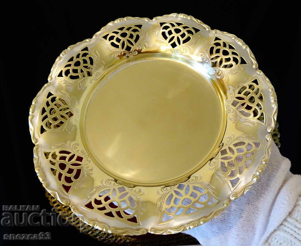 Bronze plate, platter, openwork, baroque Bronze plate, platter, openwork, baroque