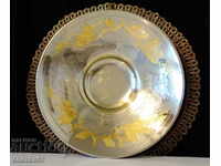 Silver-plated fruit bowl, salad bowl, gold plating, Phoenix