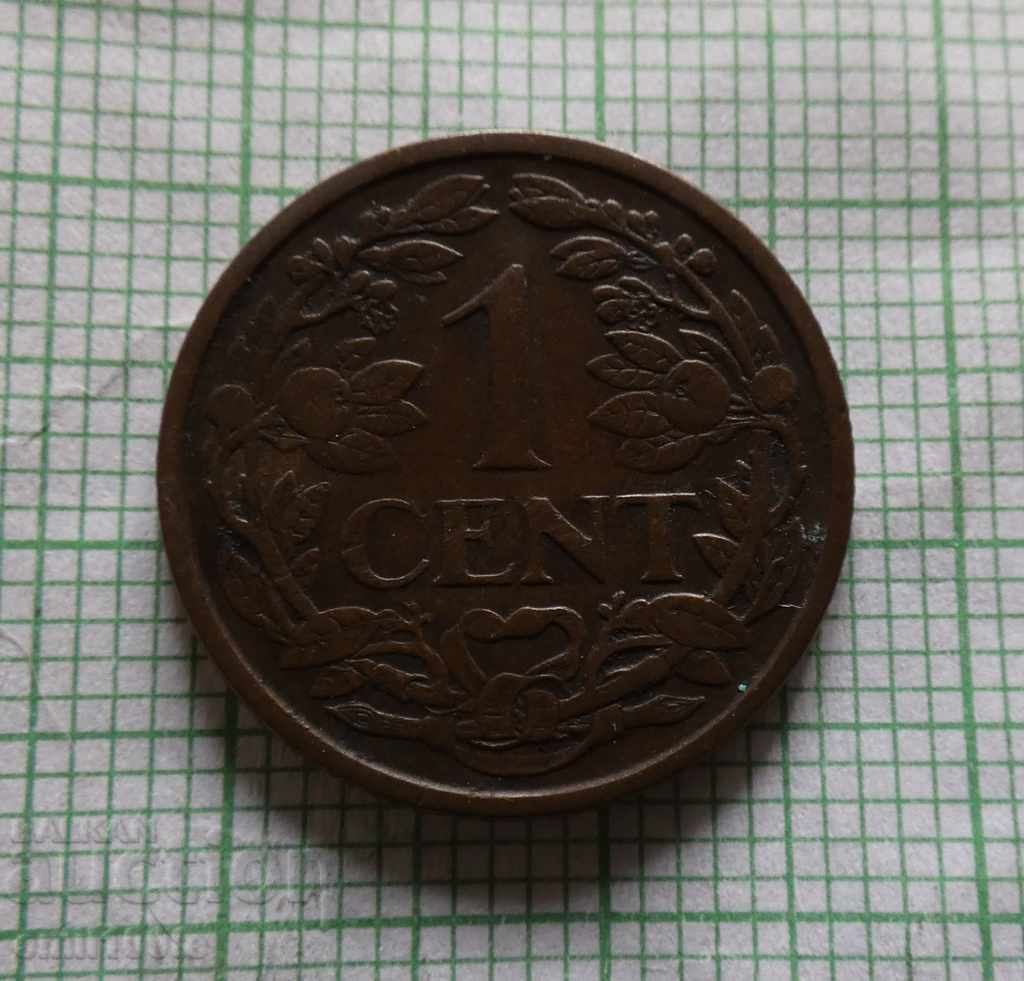 1 цент 1914 г. Нидерландия