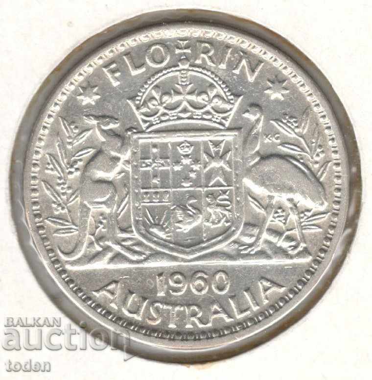 Australia-1 Florin-1960-KM# 60-Elizabeth II 1st p.-Silver