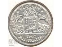 Australia-1 Florin-1960-KM# 60-Elizabeth II 1st p.-Silver