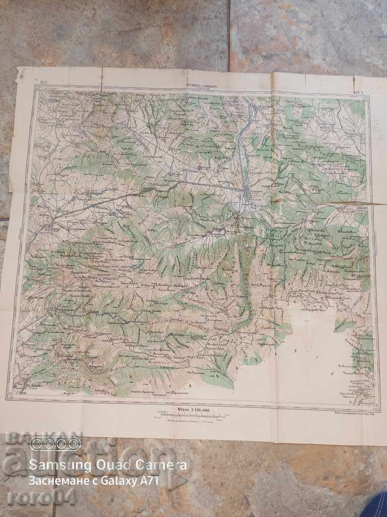 MILITARY MAP - IHTIMAN - SAMOKOV - 1910
