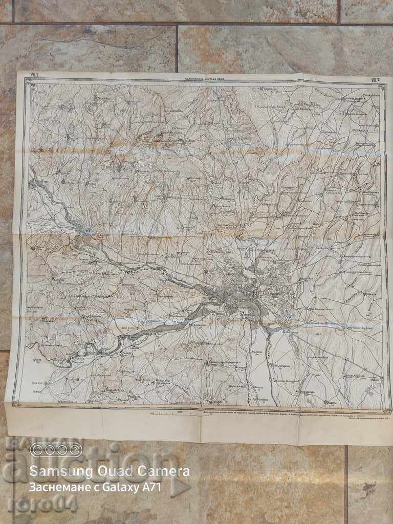 MILITARY MAP - EDRIN - 1910
