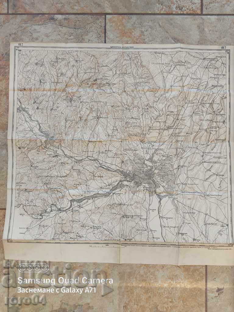 HARTA MILITARĂ - EDRIN - 1910