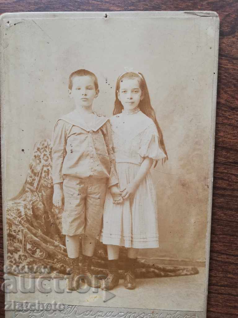 Auction Old cardboard photo - studio Dimitar Karastoyanov Auction Old cardboard photo - studio Dimitar Karastoyanov