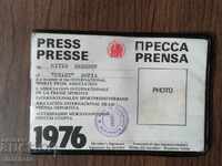 Sports press card