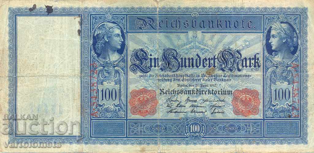 100 Mark 1910 Reichsbanknote - Germania