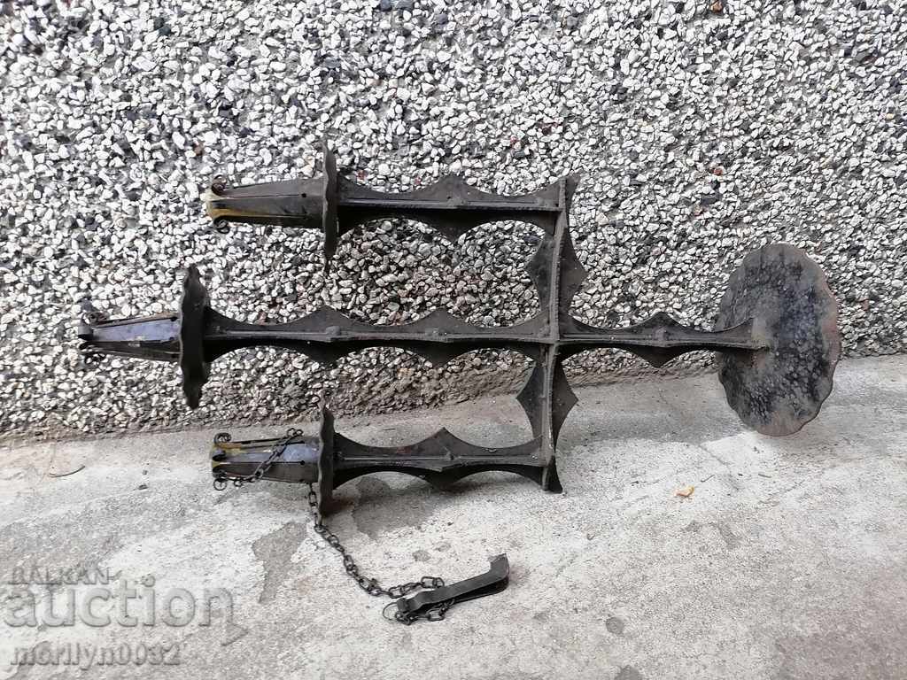 Auction An old forged candlestick from a period period candle Auction An old forged candlestick from a period period candle