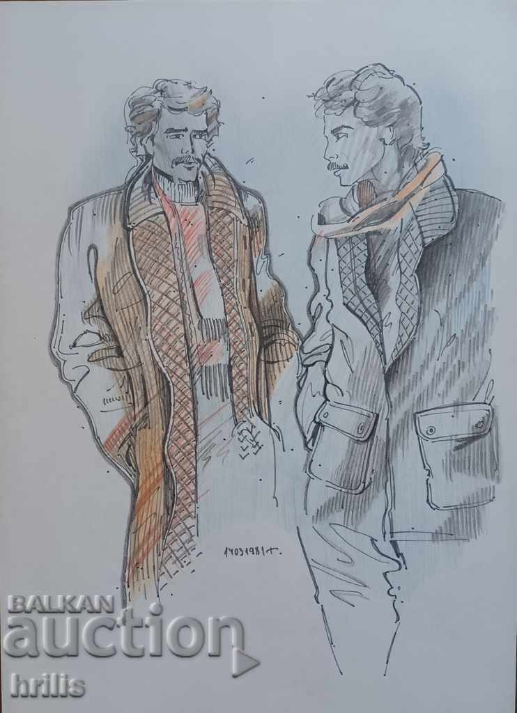 FASHION DRAWING - BG AUTHOR, SIGNED FASHION DRAWING - BG AUTHOR, SIGNED