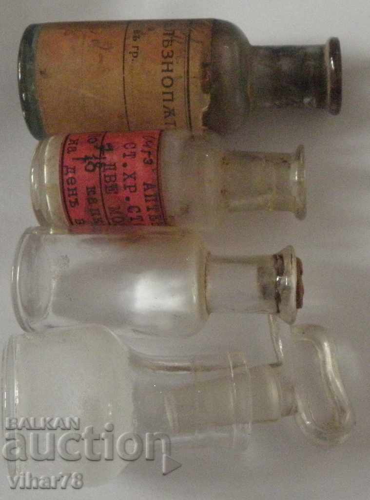 ЛОТ ОТ ЧЕТИРИ МАЛКИ ШИШЕТА АПТЕКАРСКИ - 5 ЛОТ ОТ ЧЕТИРИ МАЛКИ ШИШЕТА АПТЕКАРСКИ - 5