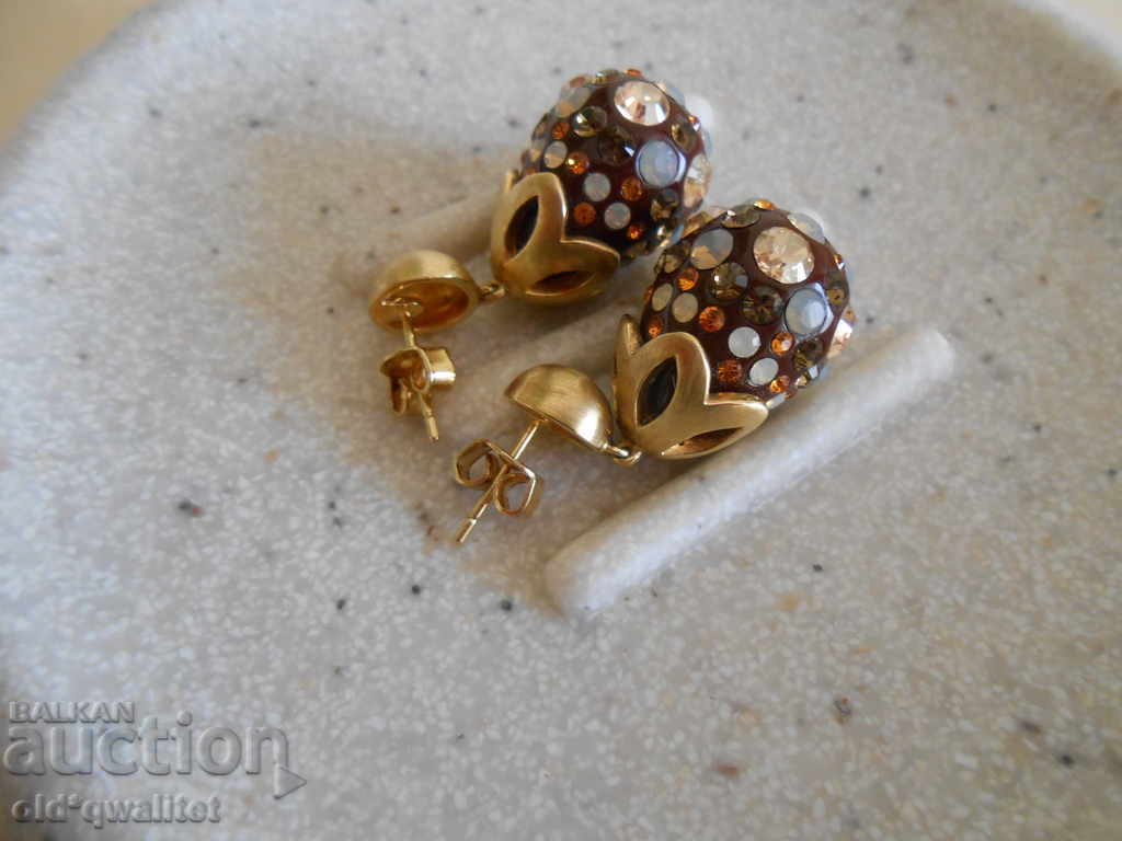 Licitație Cercei din argint cu aurire, Argint 925 Licitație Cercei din argint cu aurire, Argint 925