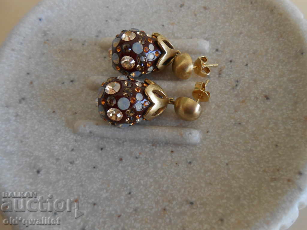 Cercei din argint cu aurire, Argint 925 - 5 Cercei din argint cu aurire, Argint 925 - 5