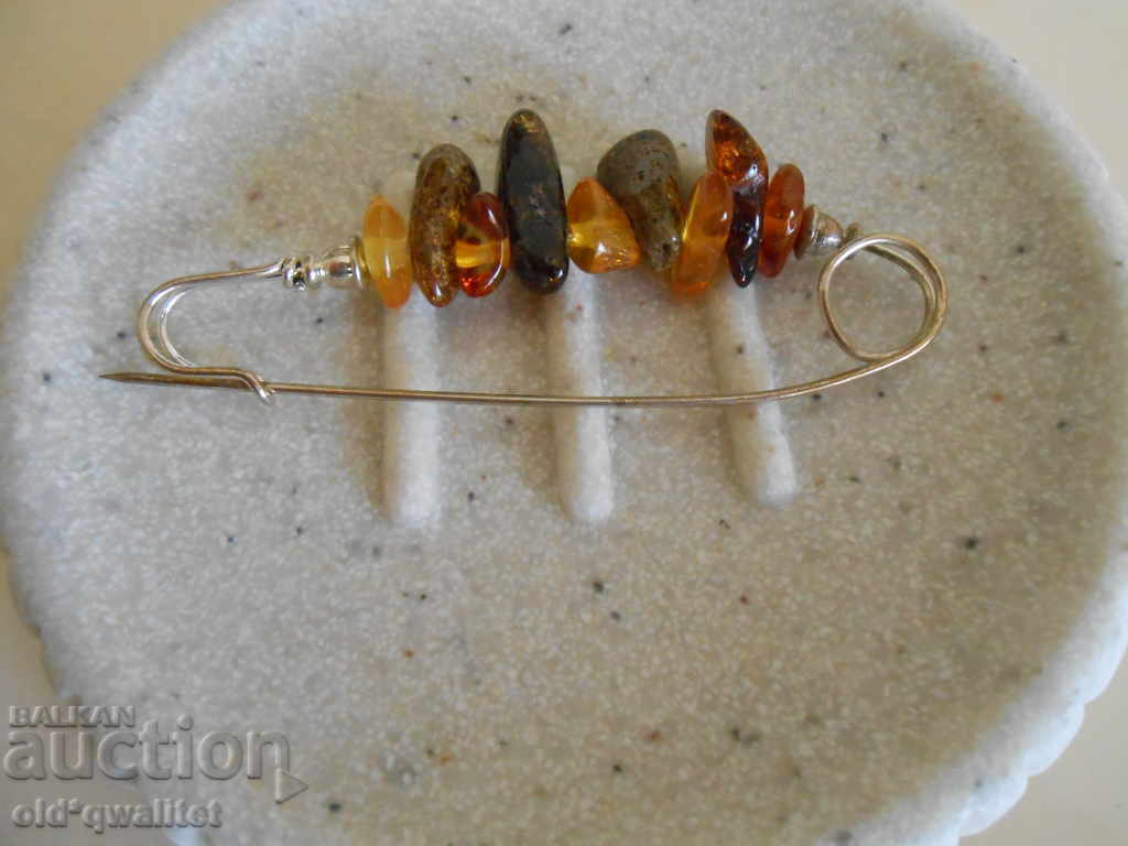 BROOCH: natural stones - Amber, large, very beautiful - 6 BROOCH: natural stones - Amber, large, very beautiful - 6