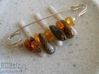 BROOCH: natural stones - Amber, large, very beautiful