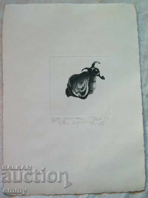 Graphic drawing "Body I" Iva Tsankova 1996, drypoint