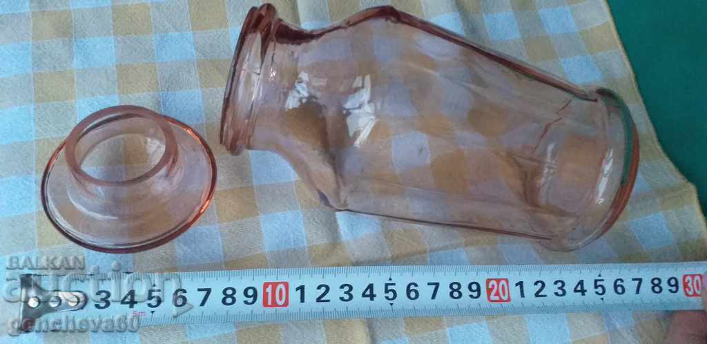 Antique rose glass jar - 6 Antique rose glass jar - 6