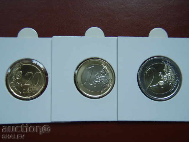 Delivery of 20 Cents, 1, 2 Euro 2017 San Marino - Unc Delivery of 20 Cents, 1, 2 Euro 2017 San Marino - Unc