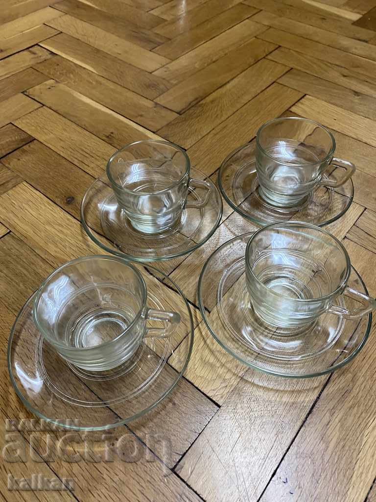 Set of glass cups for coffee Beloterm