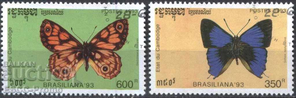 Клеймовани марки Фауна Пеперуди 1993 от Камбоджа / Кампучия