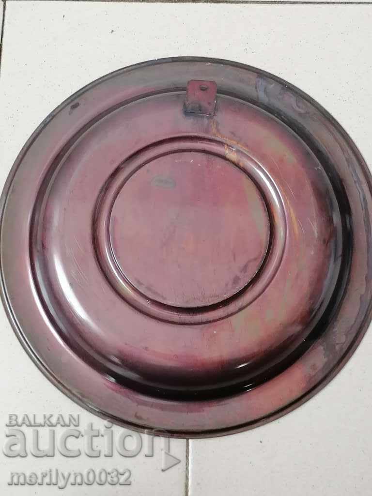 Auction Prize advertising plate from the social period copper copper Auction Prize advertising plate from the social period copper copper