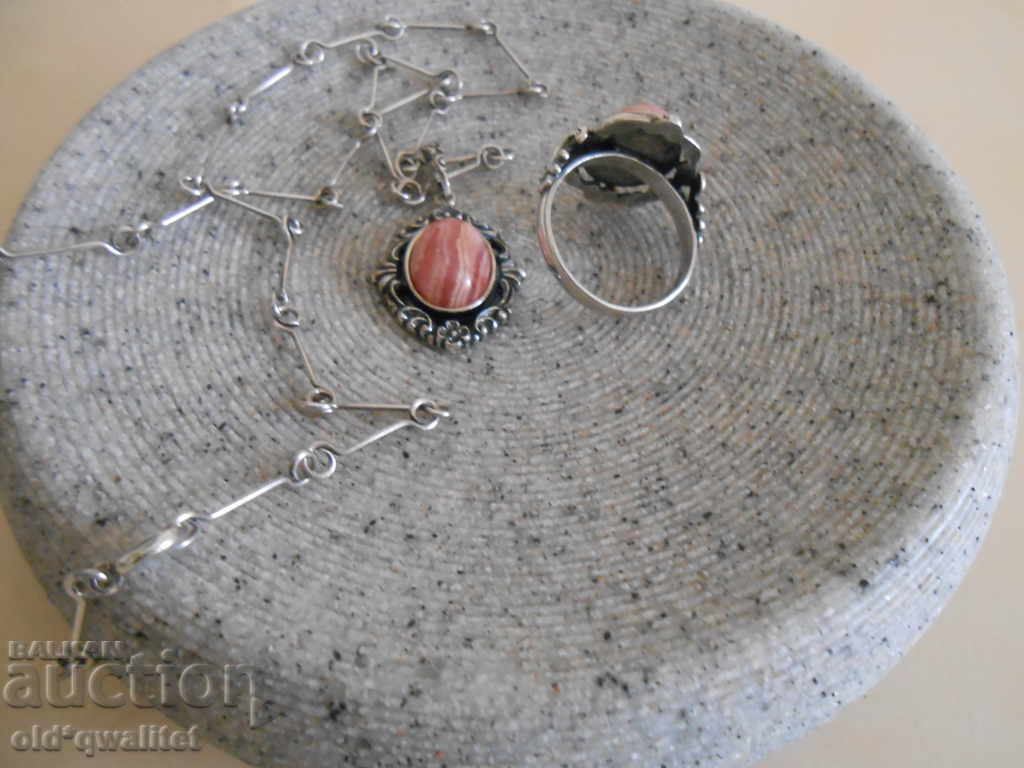 Delivery of Magnificent MEDALLION with RING, Silver with Rhodochrosite Delivery of Magnificent MEDALLION with RING, Silver with Rhodochrosite
